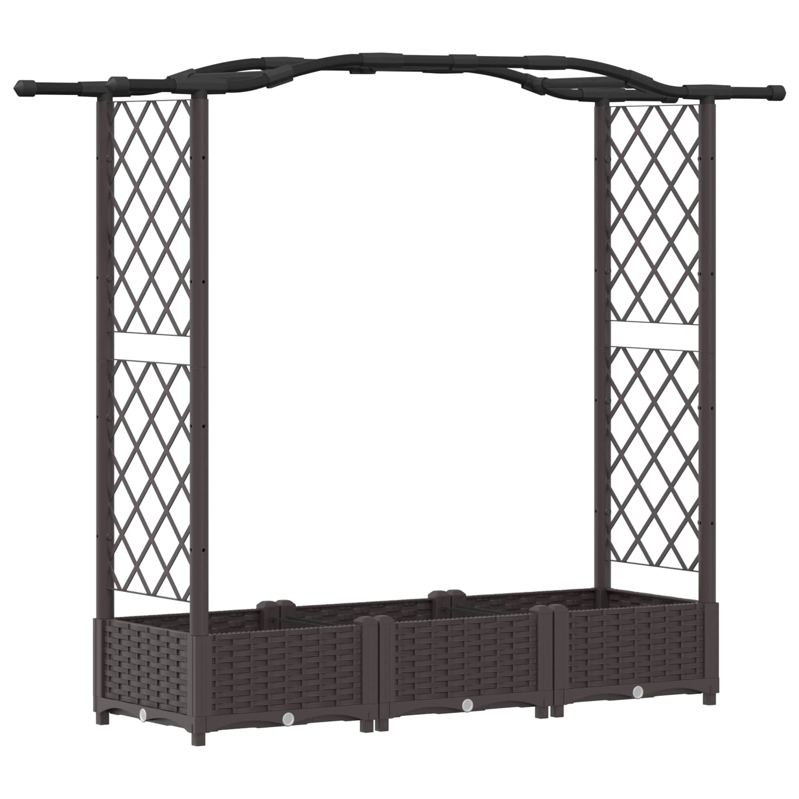 Vidaxl Raised Bed With Trellis And Roof Brown 169 X 40 X 123 Cm Pp