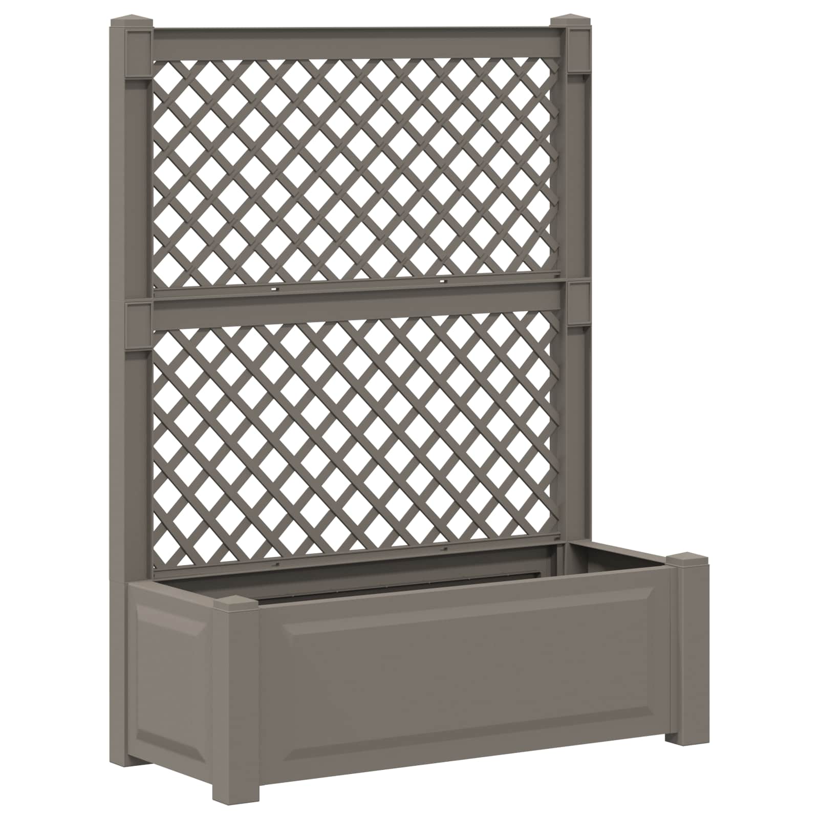 Vidaxl Big Planter With Trellis Pp Grey