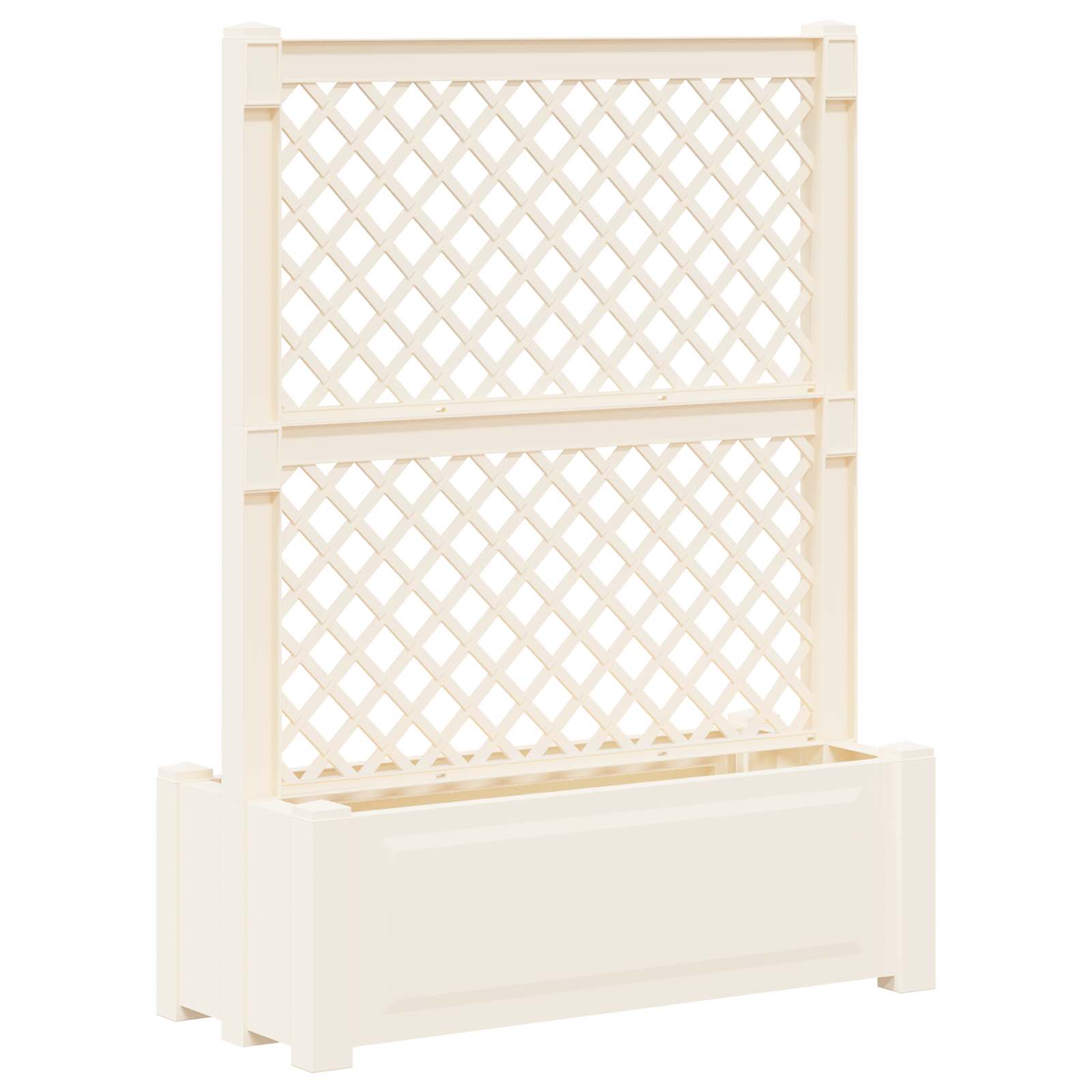 Vidaxl Big Planter With Trellis White 99.5 X 43 X 133.5 Pp