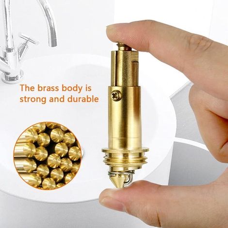 Ymyny 6pcs Spring Core Pop Up Sink Drain Plug Brass Spring Bolt Fits Most Sink Bathtub Basin Drain Plug