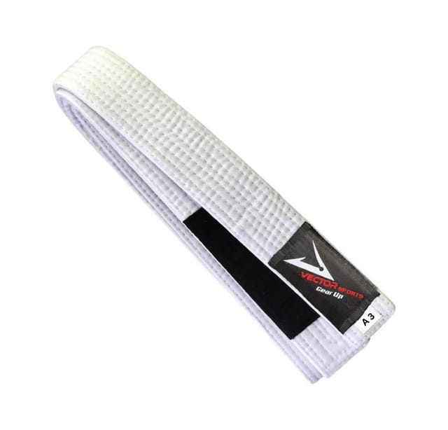 Montegoni Karateanzug BJJ Gürtel Weiß 300cm, Jiu Jitsu Gurt für Training & Prüfung (Einzelprodukt Martial Arts Gürtel, 1 Stück Kampfsportgürtel), Mehrfach gesteppte Nähte, 300 cm Länge, Universell für Kampfsportarten