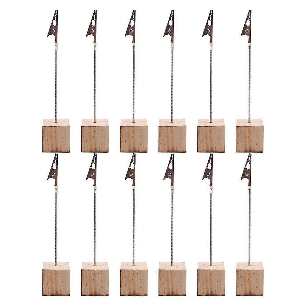 12er-set Kreative Visitenkartenhalter, Fotohalter, Clips, Notizzettelständer-13x2.5cm-beige