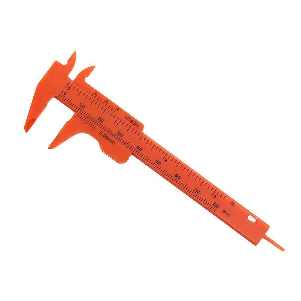 5 Stück 8 Cm Mini-messschieber, Metrisch, Tragbar, Aus Kunststoff, Schiebe-taschenmessschieber, Messwerkzeug (orange)-10.6x4.5cm-orange