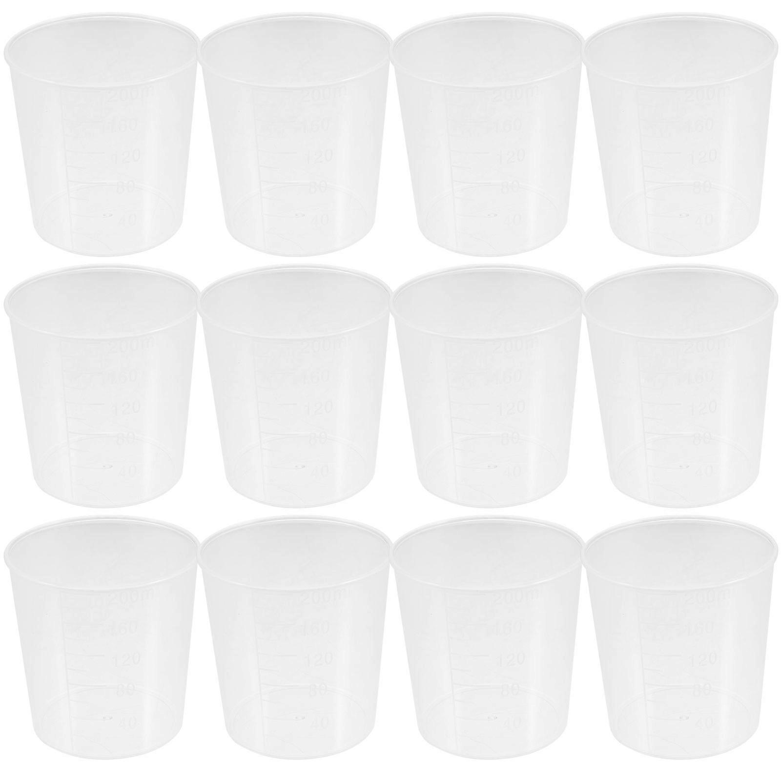 20 Stück Messbecher Mit Skala, Transparente Messbecher, Praktische Mischbecher (200 Ml)-7x7cm