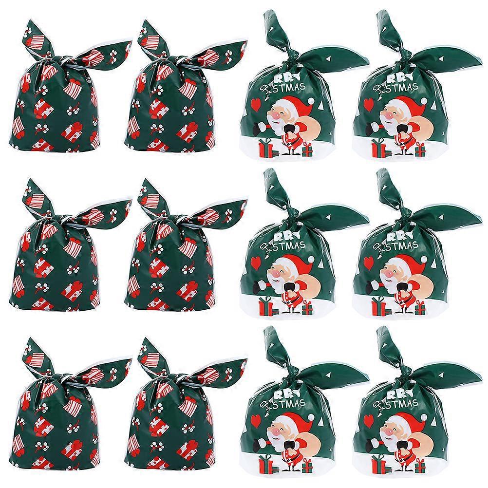 100 Stück Weihnachtstüten Mit Hasenohren, Schneeflocken-nougattüten, Bezaubernde Geschenktüten-22.5x13.5x0.2cm-green