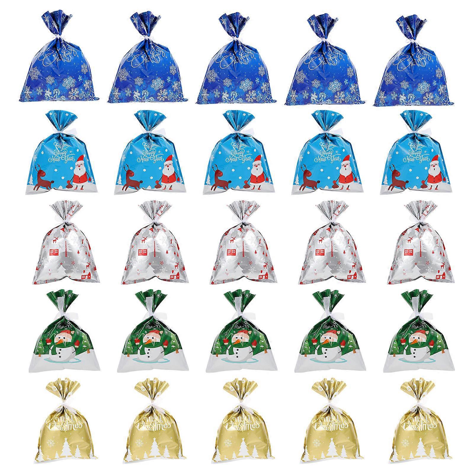 35 Stück Weihnachtssüßigkeitentüten Mit Kordelzug, Süßigkeitenverpackungsbeutel Für Partys (verschiedene Farben)-57x44x0.1cm