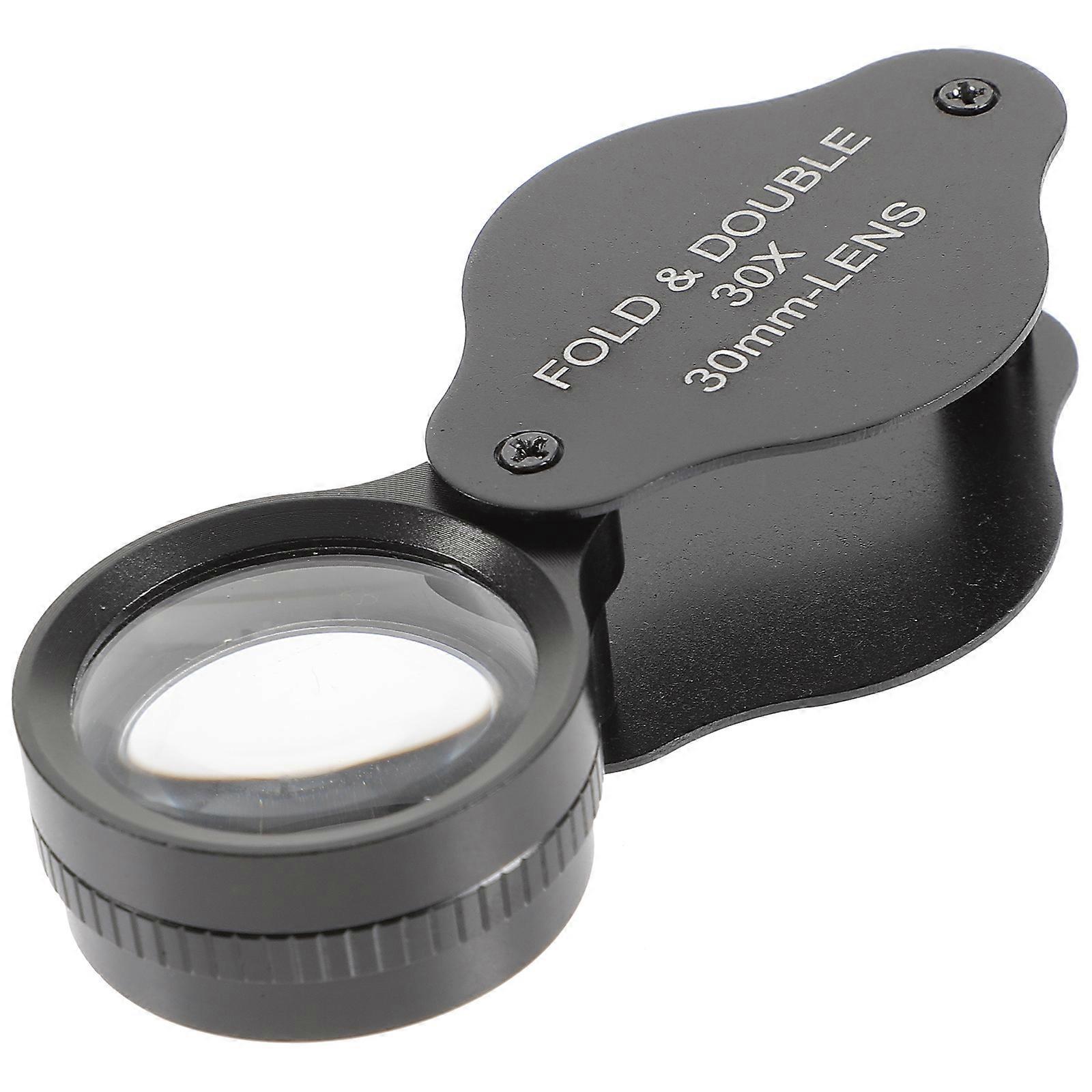 Juwelierlupe, Leselupe, Tragbare Vergrößerungsglas, Handlupe, Seitenvergrößerungslinse-9.2x3.8x2.1cm-black