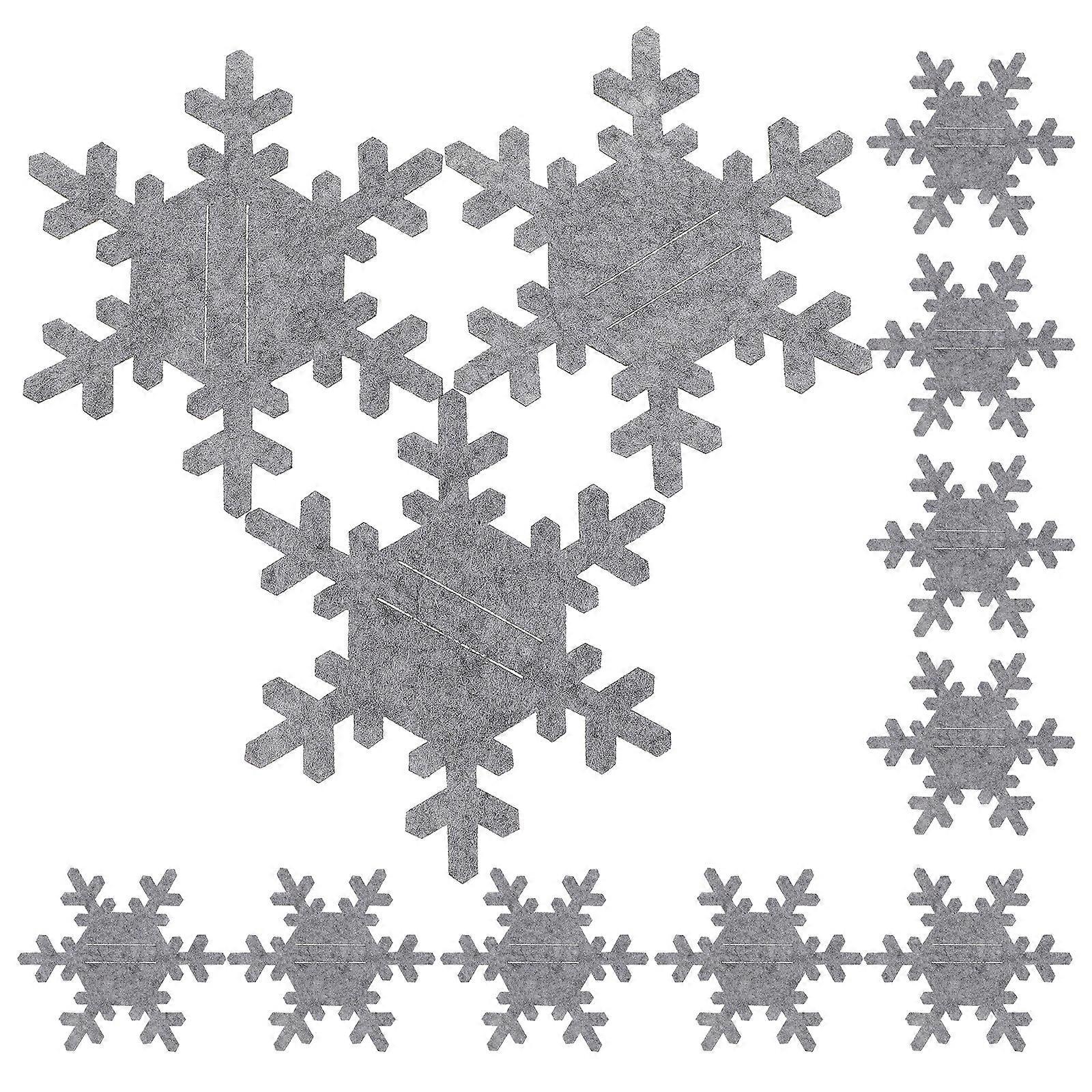 12er-set Kreative, Schneeflockenförmige Becheruntersetzer Für Weihnachtsfeiern (zufällige Designs)-10x10x0.2cm-grey