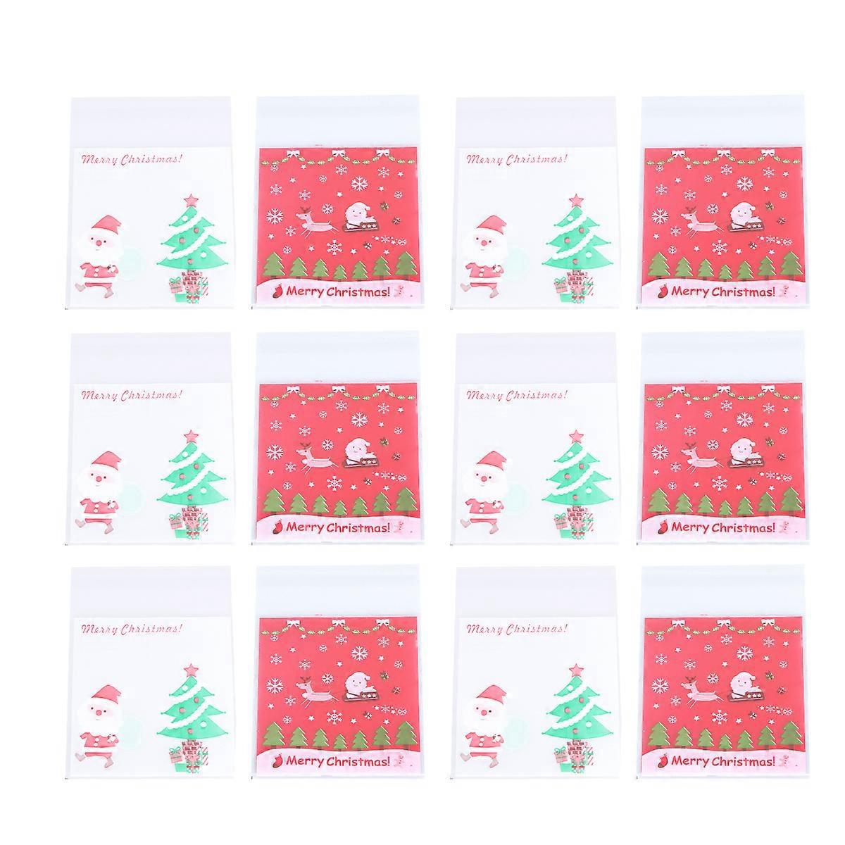 200 Stück Dekorative Opp-beutel Für Weihnachtskekse, Selbstklebend, Aus Kunststoff, Für Süßigkeiten, Snacks, Gastgeschenke, Geeignet Für Partyverpackungen (047/048)-1310cm