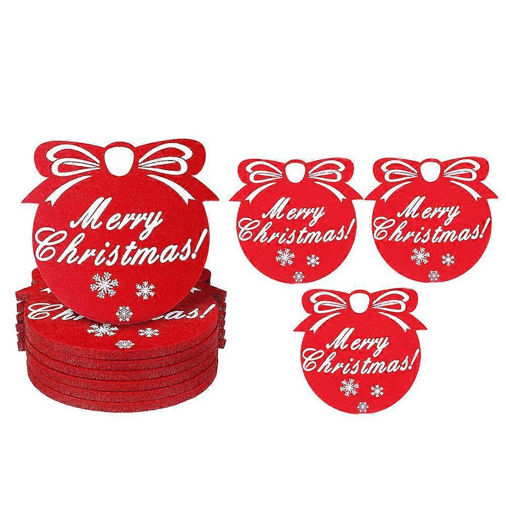 12er-set Weihnachtliche Wasserbecherkissen, Hübsche Untersetzer Mit Weihnachtsmuster-10x10x0.3cm-red
