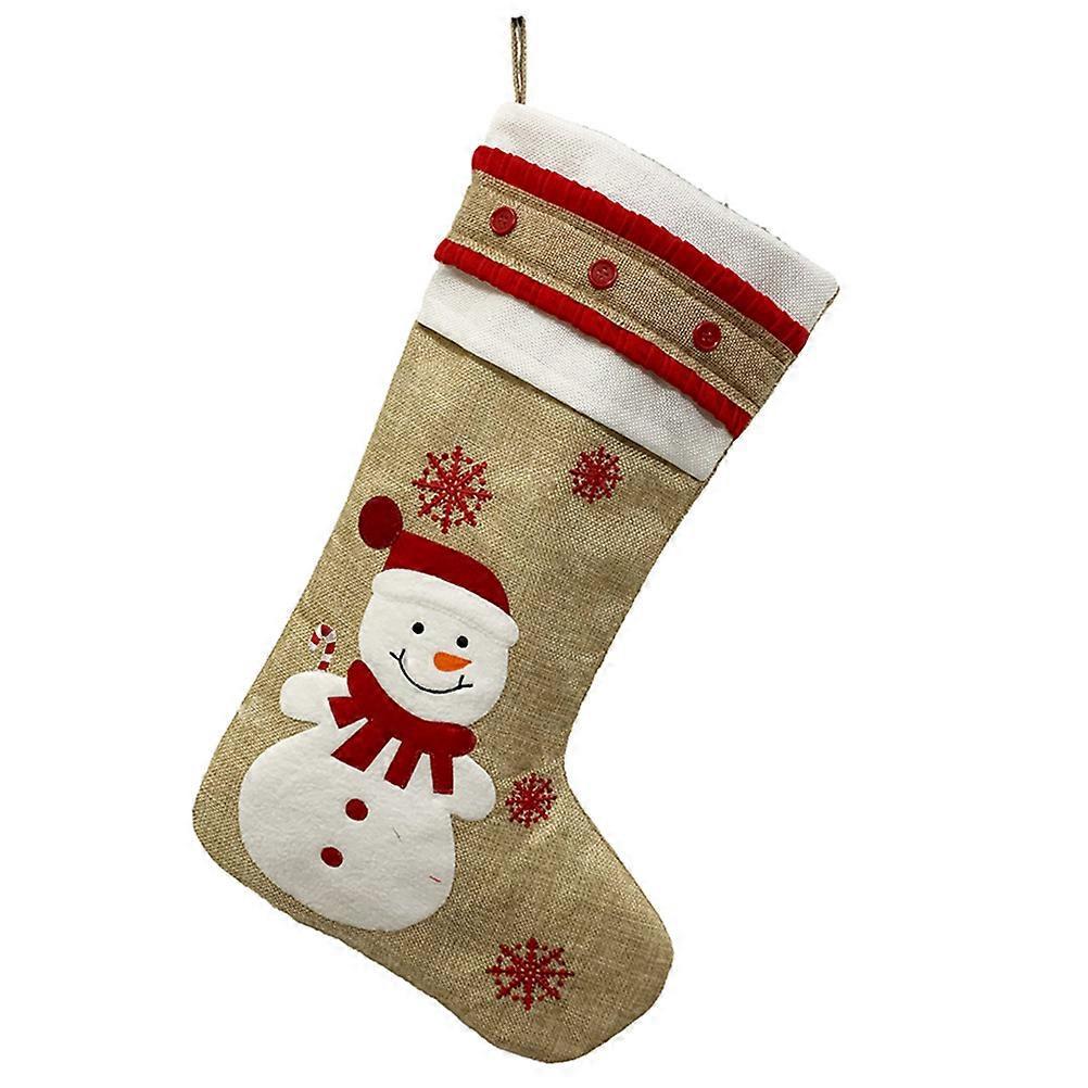 1 Stück Tragbarer Süßigkeitenbeutel Im Strumpf-design, Weihnachtsgeschenkbeutel (schneemann)-48x21cm