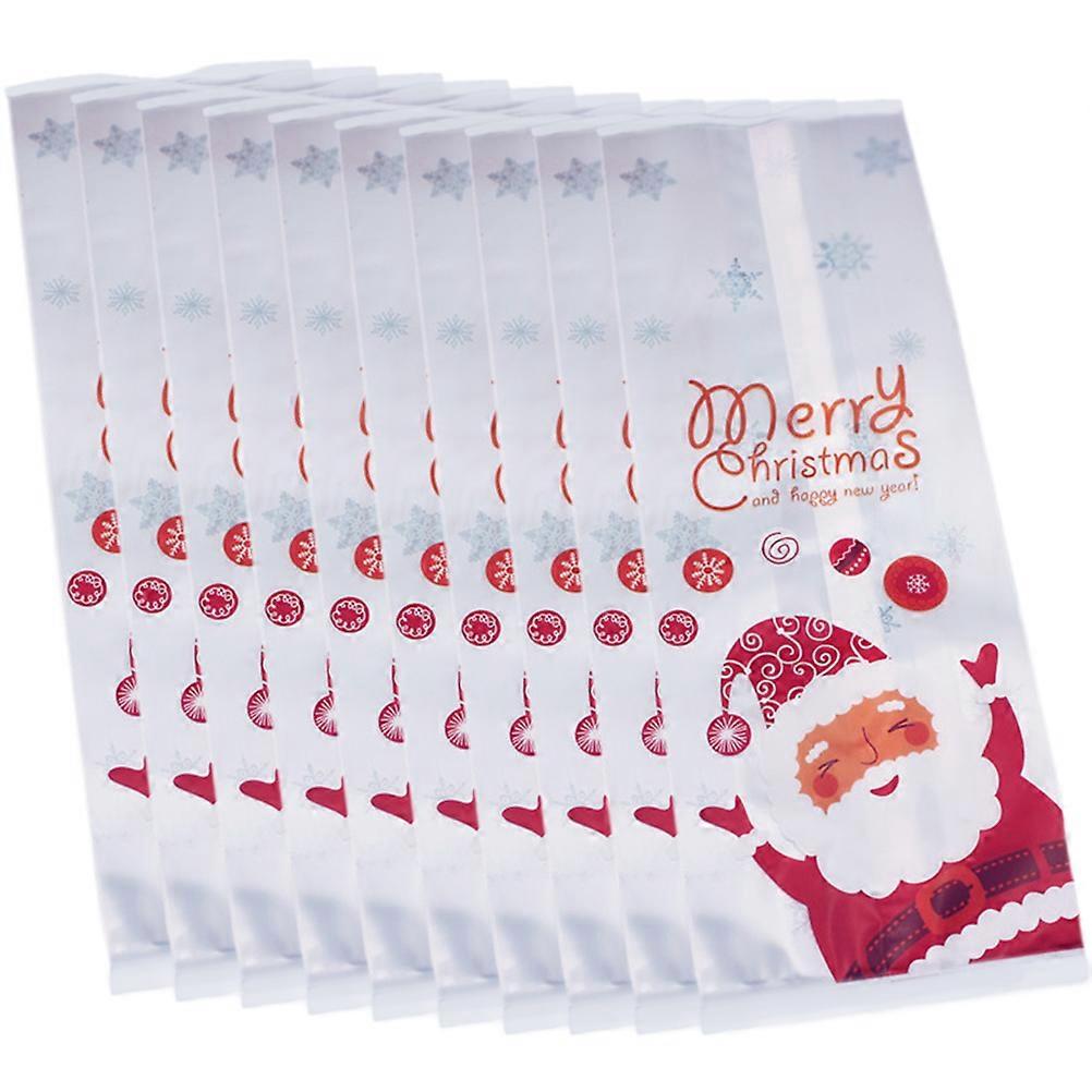 50 Stück Weihnachts-plastiktüten Mit Weihnachtsmann-motiv, Geschenkverpackungsbeutel, Kekstüten (ohne Verschlussaufkleber)-50pcs