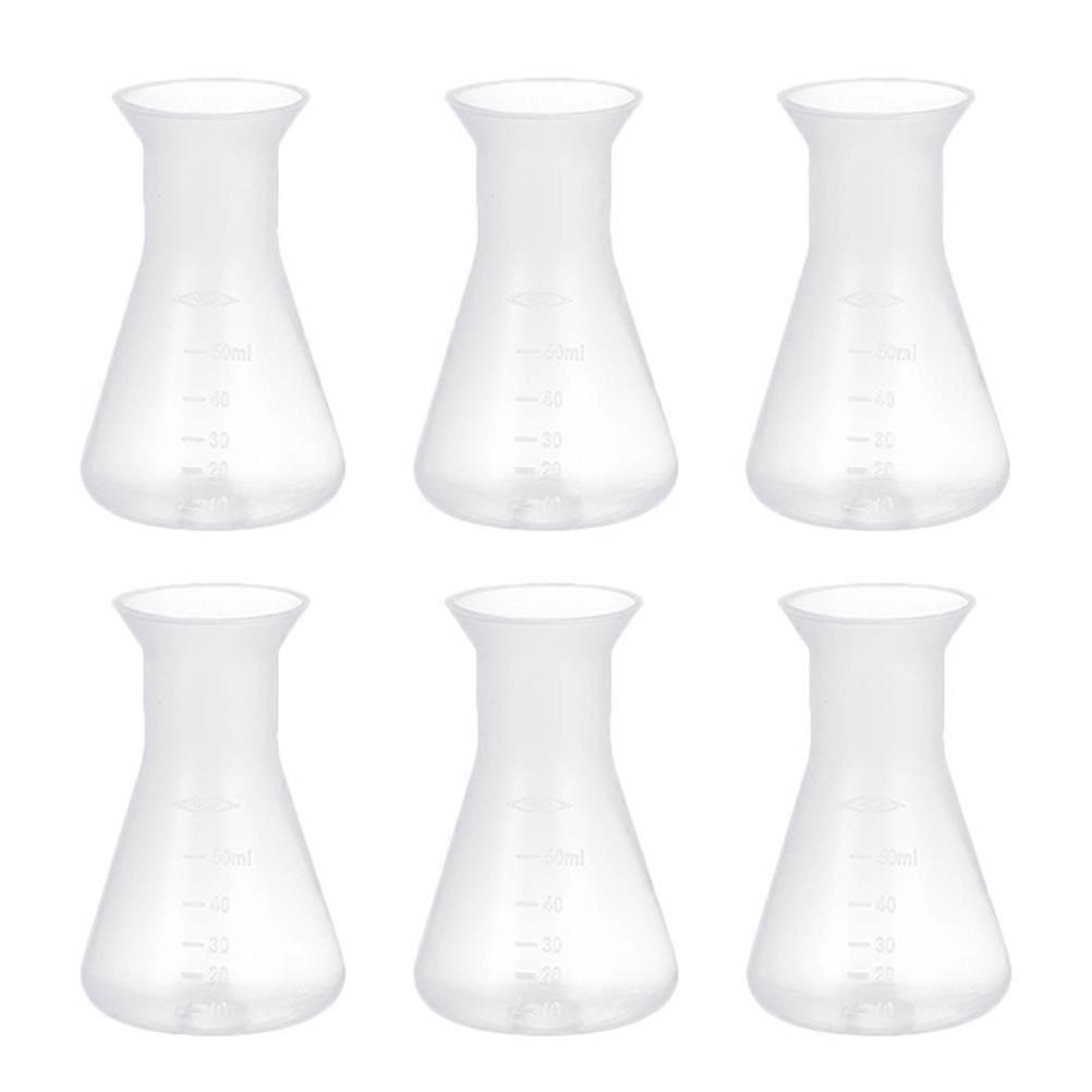 Stück Professionelle Erlenmeyerkolben, Kunststoff-laborflaschen, 50 Ml-8x5x5cm-transparent