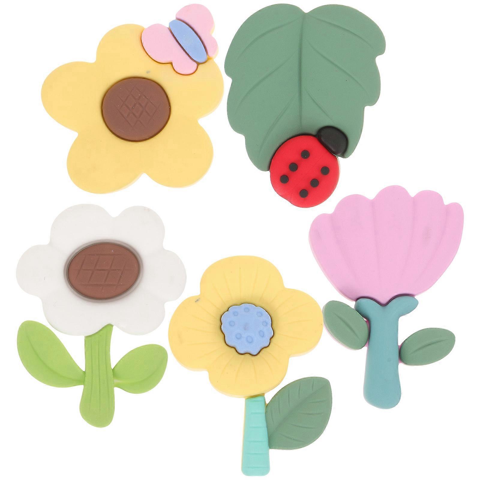 5 Stück Kühlschrankmagnete In Cartoon-blumenform, Gummimagnete Für Spinde Und Whiteboards-5.4x4.5cm