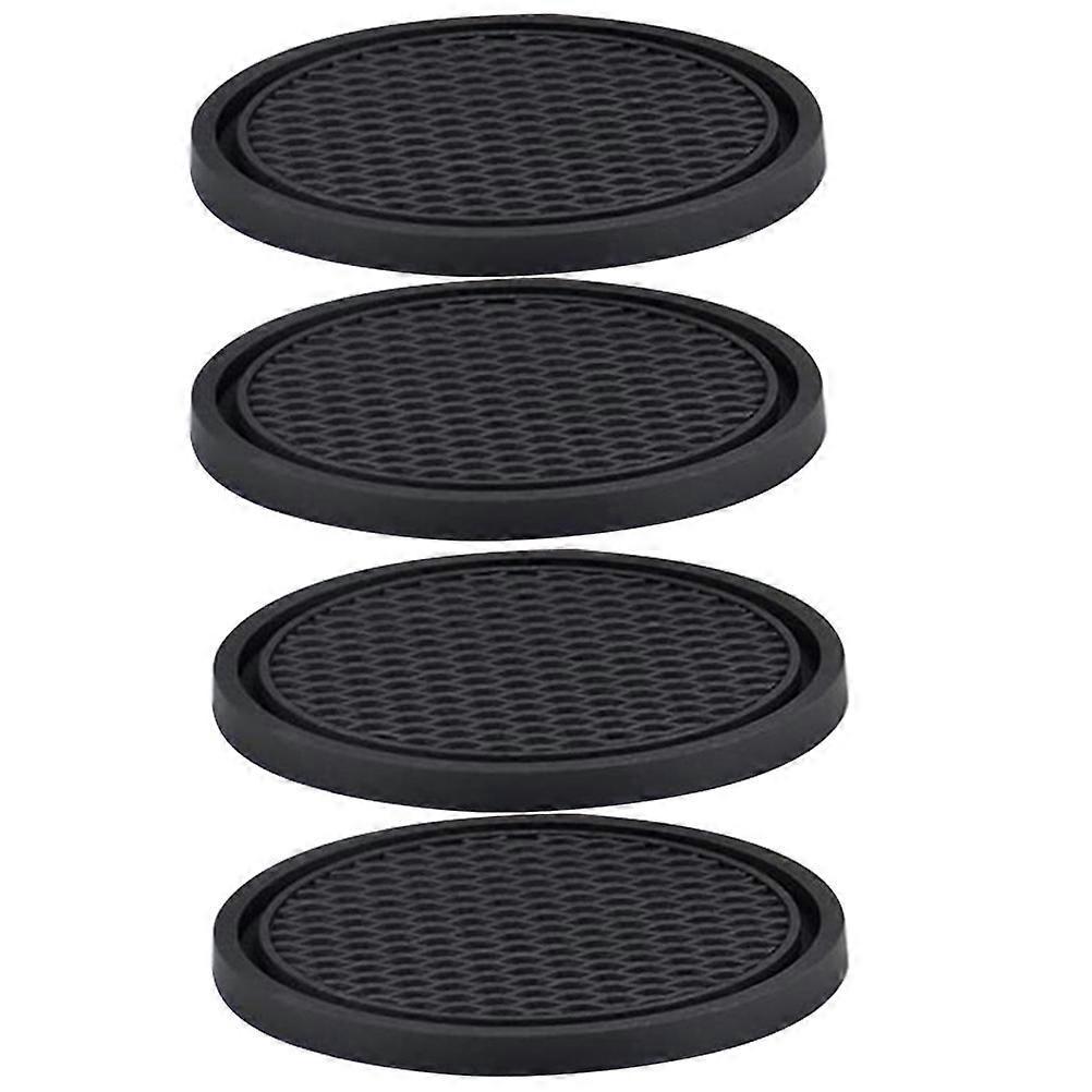 4er-set Tassenuntersetzer, Runde Untersetzer Für Kaffeetische Und Getränke Für Zuhause-7x7cm-black