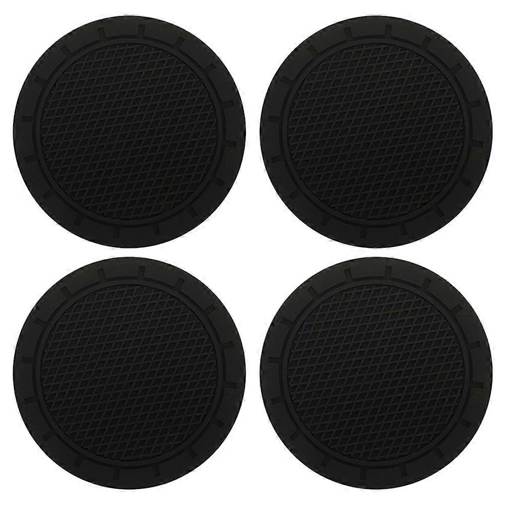 4er-set Auto-becher-zubehör, Praktische Becheruntersetzer, Einfache Getränkeuntersetzer-7x7cm-black