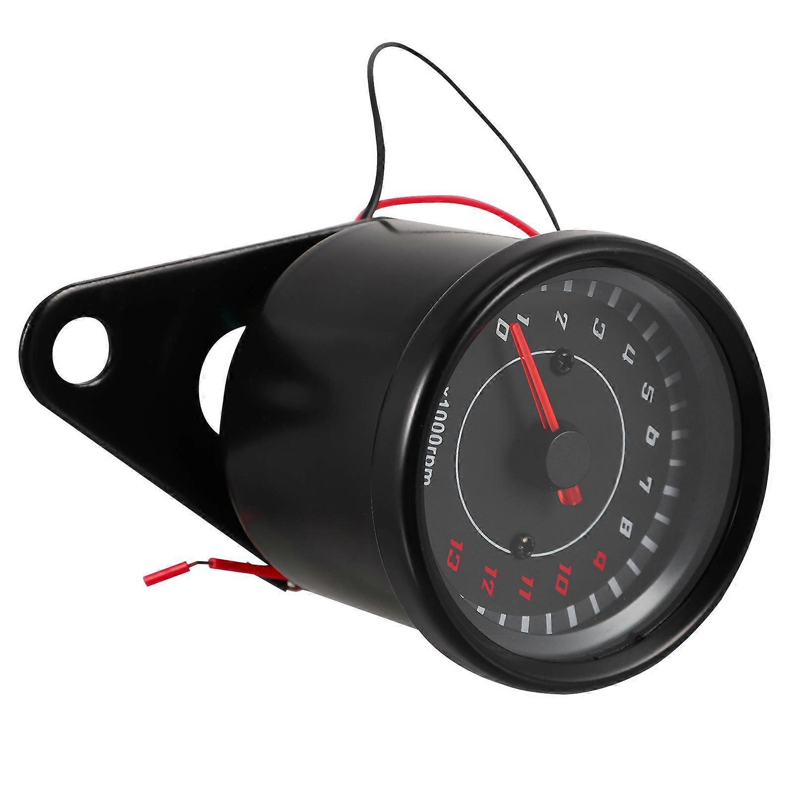 Motorrad-drehzahlmesser Led Digitaler Drehzahlmesser Mit Hintergrundbeleuchtung, Modifiziertes Motorrad-instrument-7x7cm-black