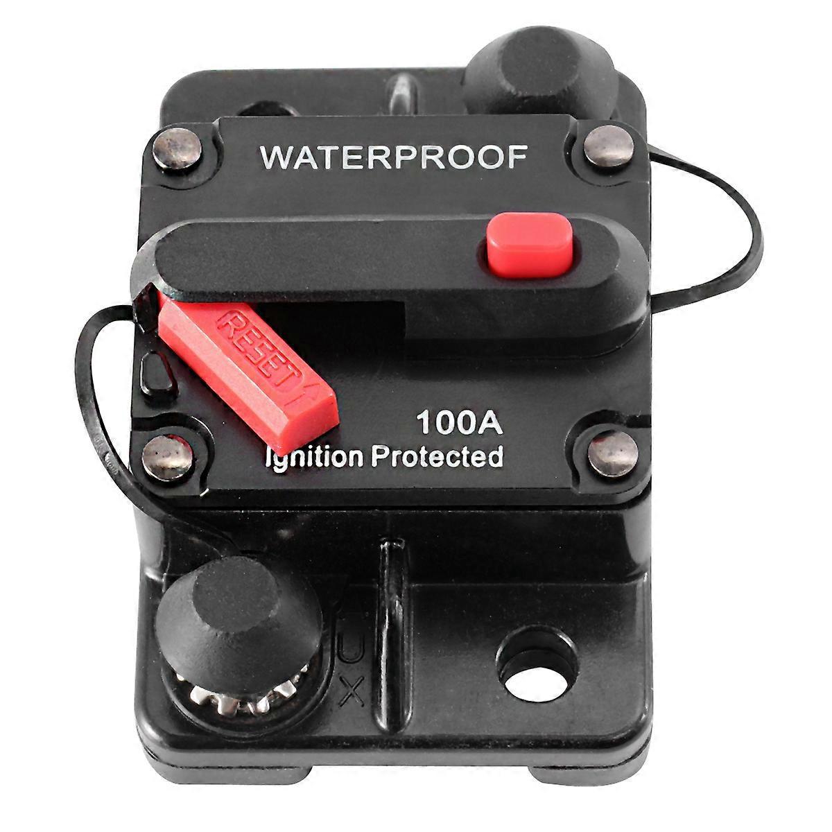 100a Wasserdichter Hochstrom-leistungsschalter Mit Manueller Rückstellung Und Zwei Anschlüssen Sowie Schalter (schwarz)-black