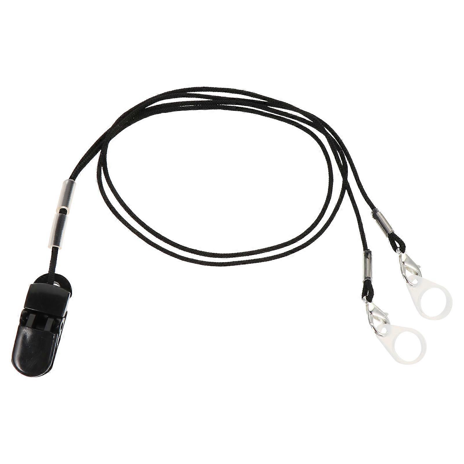 Hörgeräte-schutzseil, Hörgeräte-gurtschutz, Einfacher Hinter-dem-ohr-gurt-41x1.5x0.5cm-black