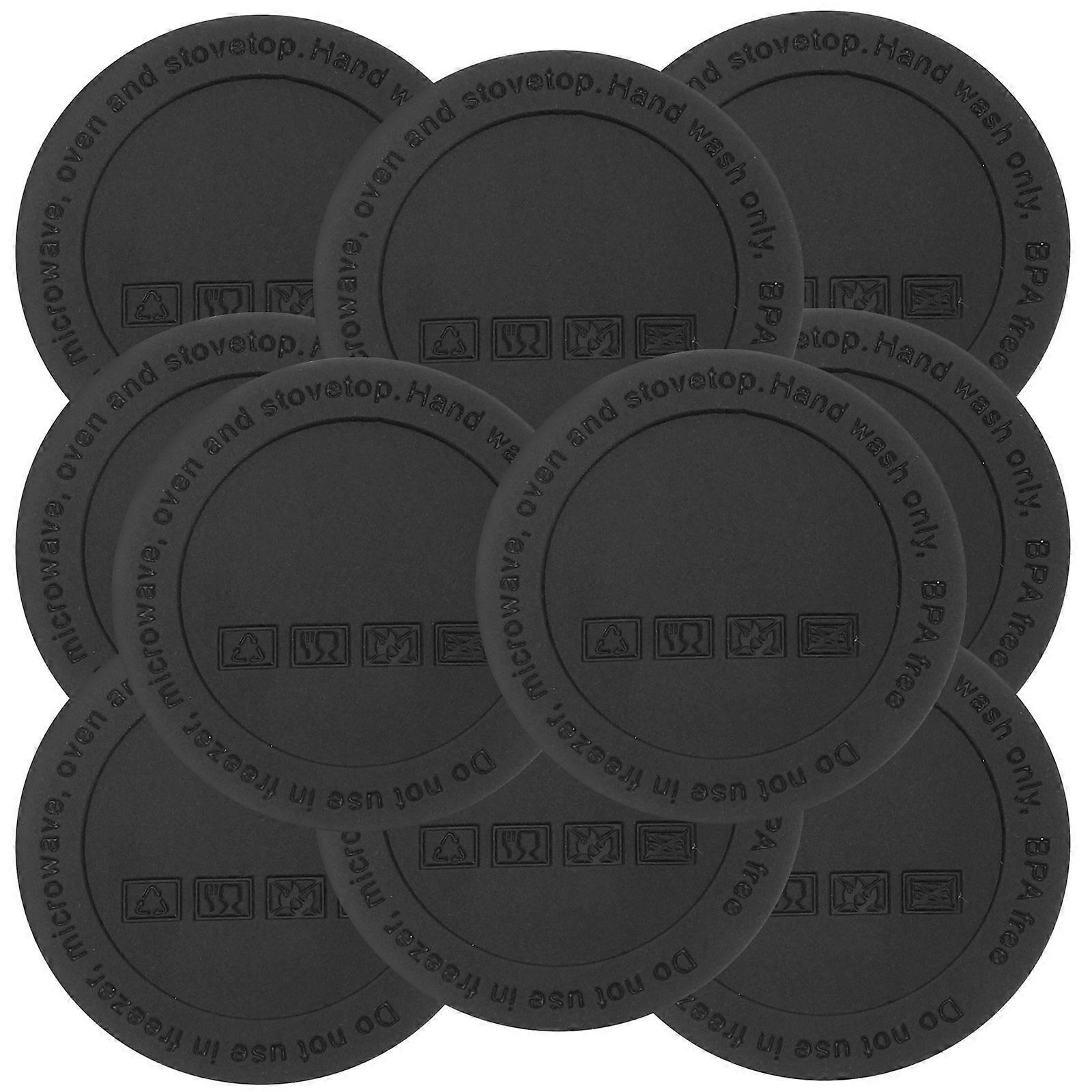 10 Stück Untersetzer Für Den Täglichen Gebrauch, Rutschfeste Teetassen-pads Aus Silikon Zum Schutz Der Tassen-5x5cm-black