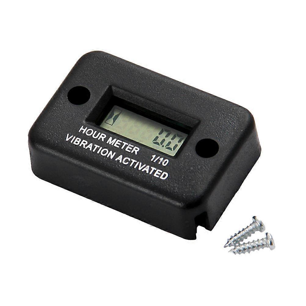 Wasserdichter Vibrationstimer Mit Lcd-anzeige, Digitaler Drehzahlmesser Und Betriebsstundenzähler Für Benzin- Und Dieselmotoren, Rasenmäher Und Motorräder (schwarz)-5.4x3.65cm