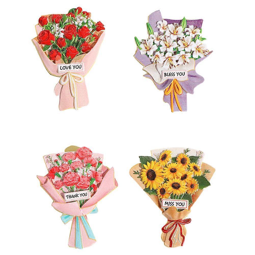 4 Stück Kühlschrankmagnete Für Kinder, Blumen-kühlschrankmagnete, Kühlschrankmagnete Aus Kunstharz, Hübsche Kühlschrankmagnete-7.5x6.5cm-colorful