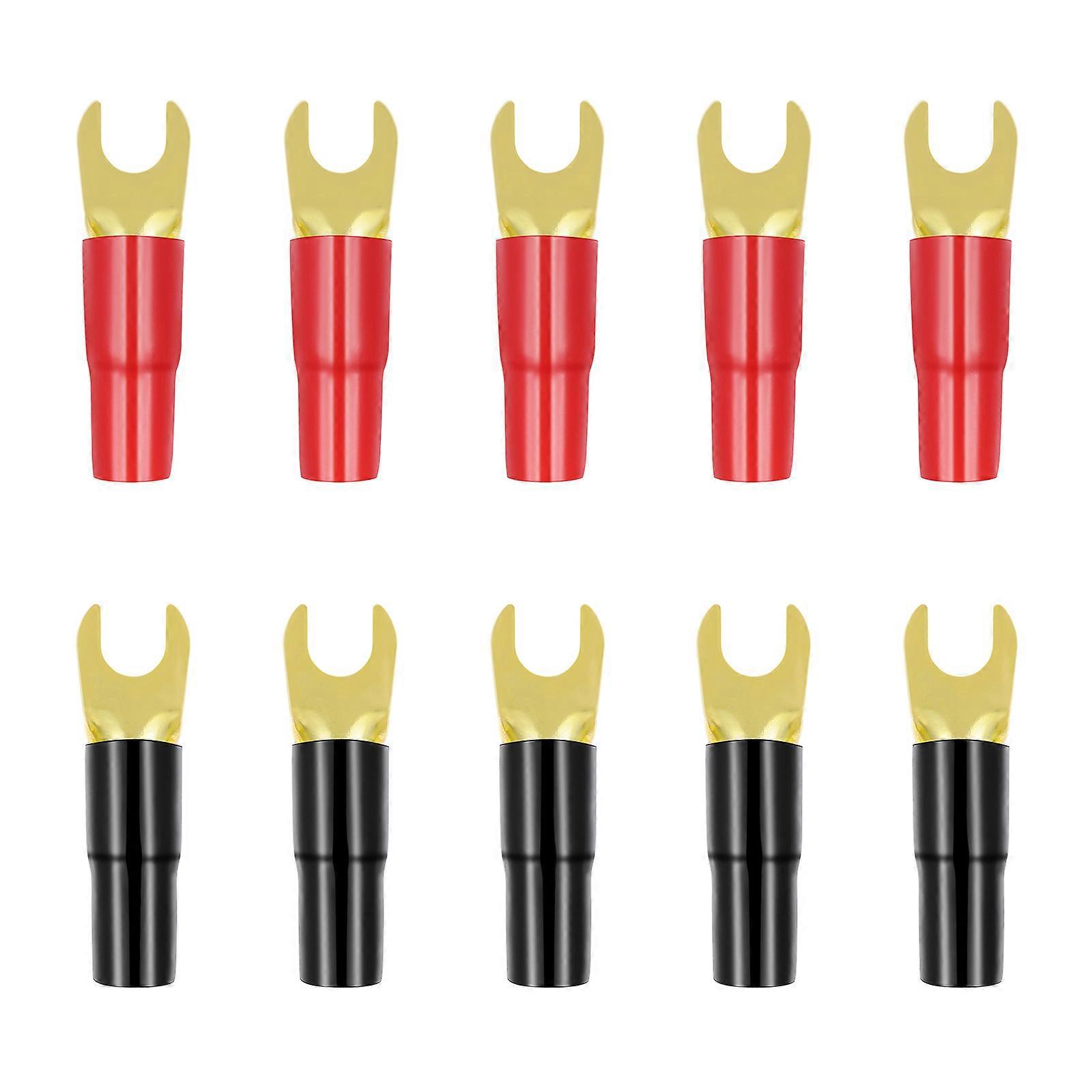 5 Paar Flachsteckverbinder, Adapter, Stecker, Crimp-barriere, Lautsprecherkabel-anschlussstecker (8ga, Rot Und Schwarz)