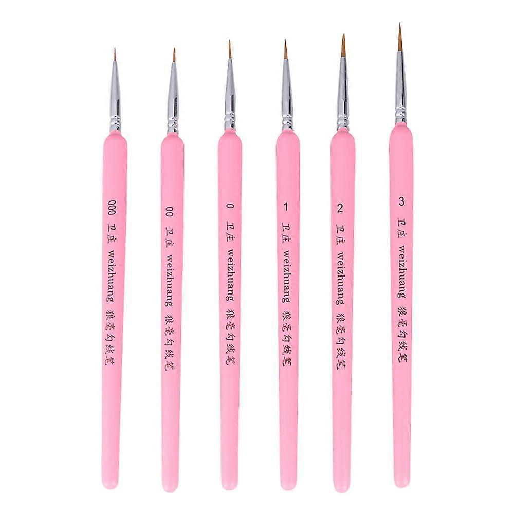 Stück Pinsel Mit Wolfshaarspitze, Professionelle Detailpinsel Für Malerei Und Zeichnung (rosa)-19x1cm