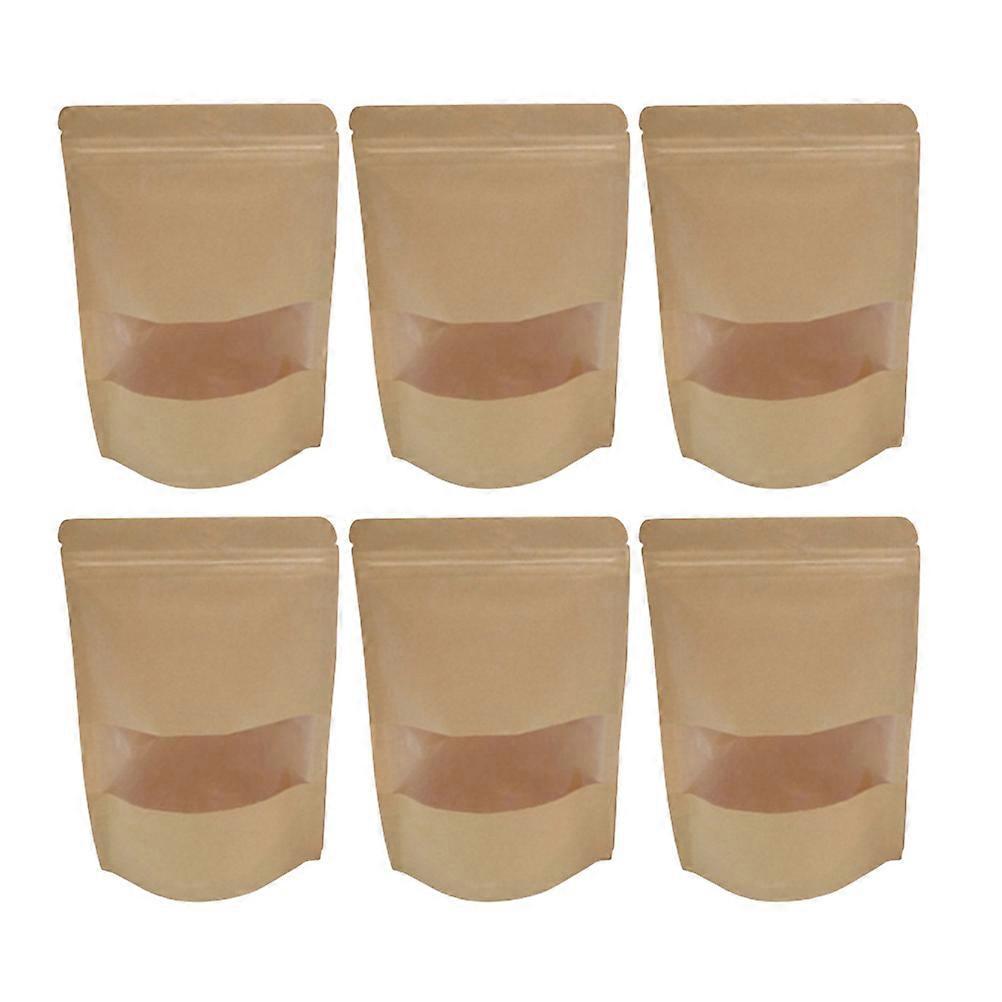 25 Stück Kraftpapier-verpackungsbeutel Mit Sichtfenster, Standbeutel Für Geschenke, Trockenfrüchte, Obst, Tee, Wiederverschließbare Beutel (12 X 20 Cm)