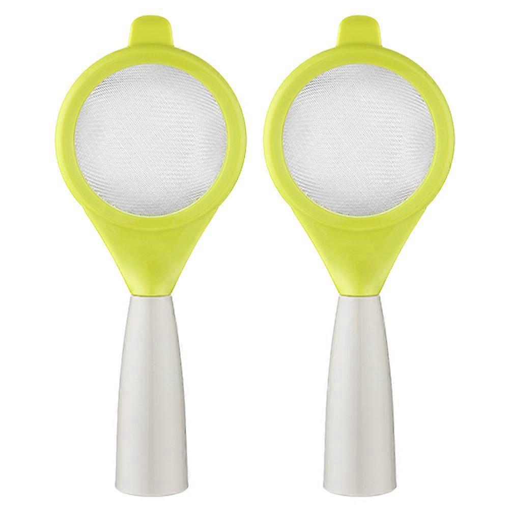 2 Stück Feinmaschensiebe, Lebensmittelfilter, Saft-, Sojamilchsieb-24.5x10cm-yellow