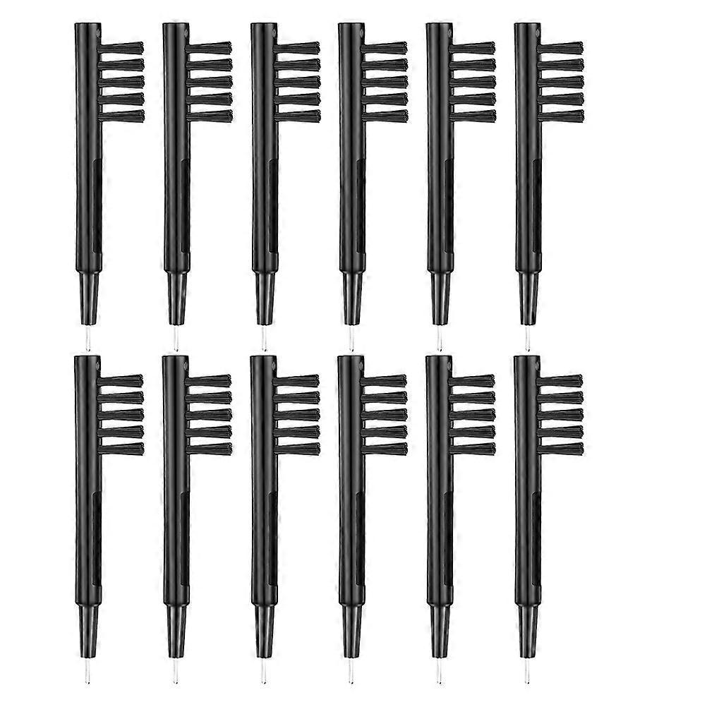 12-teiliges Hörgeräte-reinigungsbürsten-set Mit Magnet-5x0.5cm-black