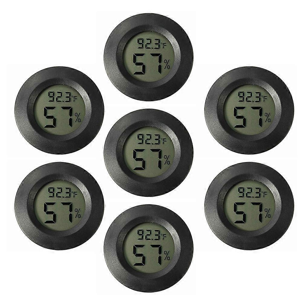 7-teiliges Mini-hygrometer-thermometer, Elektronisches Feuchtigkeits- Und Temperaturmessgerät Für Terrarien-3.5x3.5cm-black