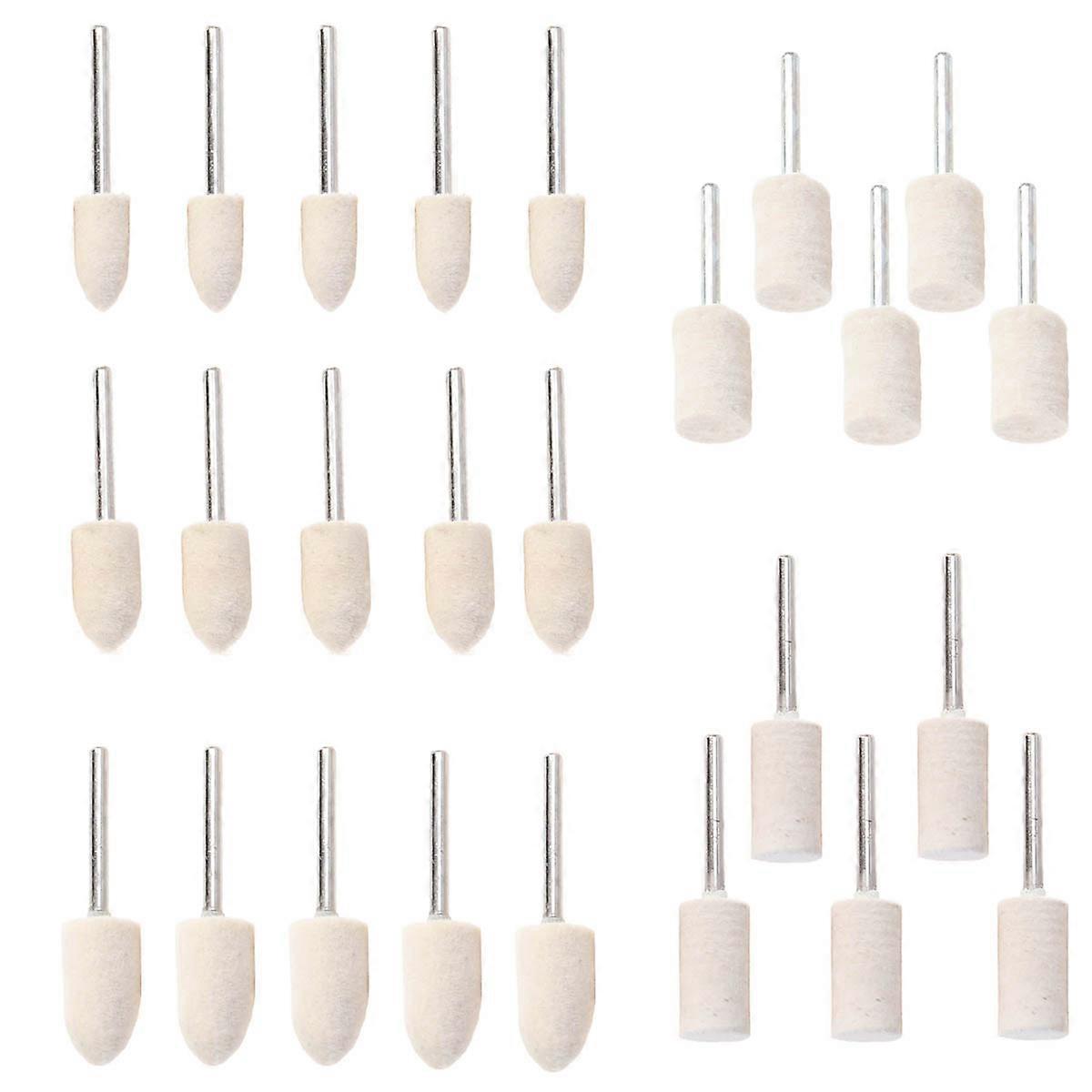 30-teiliges Polierscheiben-set Aus Wolle Für Kosmetikgeräte, Schmuck, Edelstahl, Glas Und Mechanische Teile-30pcs