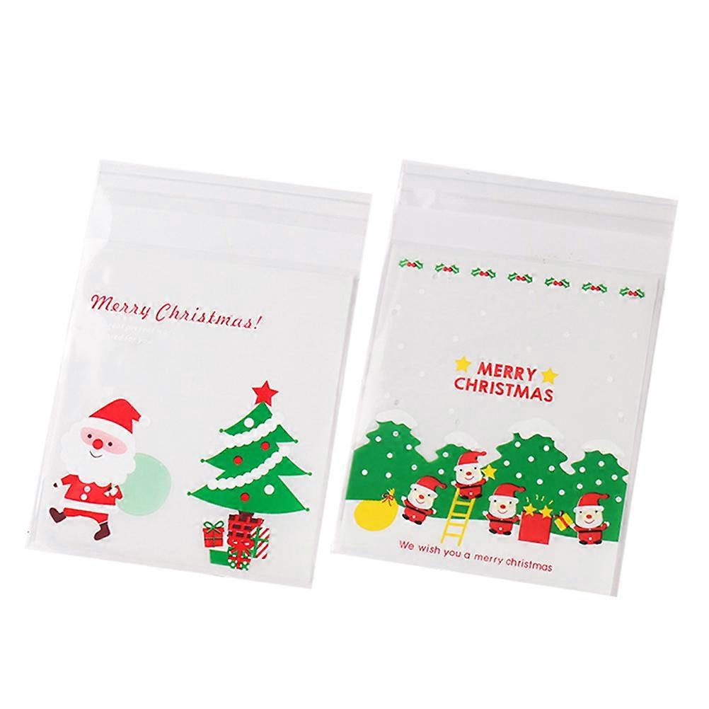 200 Selbstklebende Kekstüten Mit Weihnachtsmotiven, Aus Kunststoff, Für Süßigkeiten, Gebäck Und Mehr-200pcs