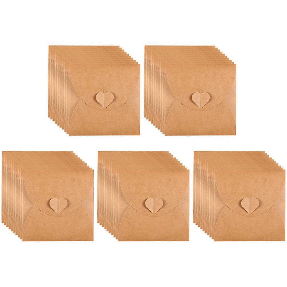 50 Stück Cd-/dvd-hüllen Aus Kraftpapier Mit Herzknopf-13x13-chocolate