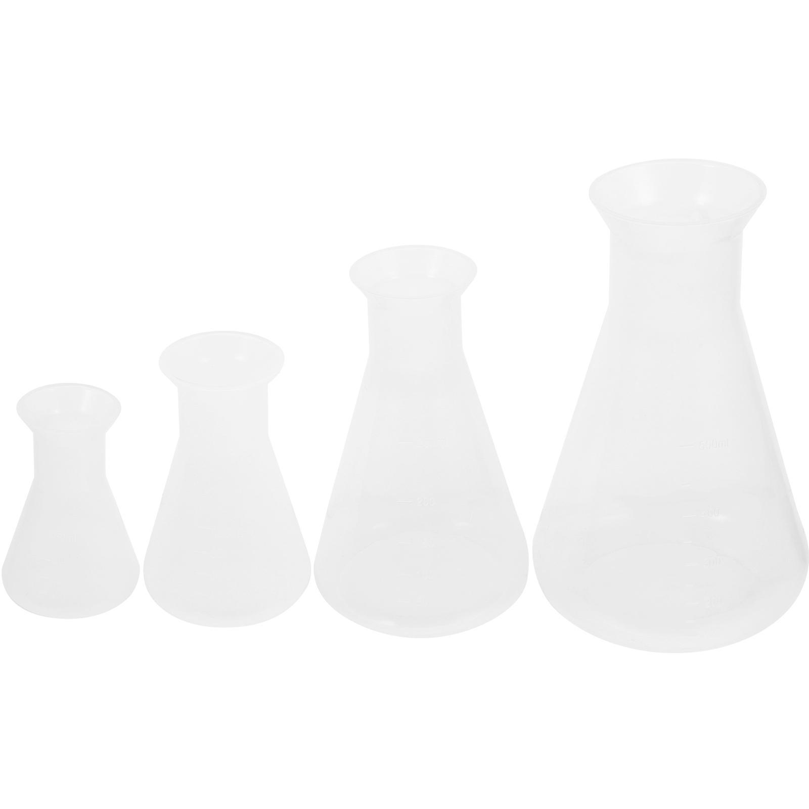 Erlenmeyerkolben, Labor-experimentierkolben, Skalen-konuskolben (50 Ml/100 Ml/250 Ml/500 Ml)-16.9x10cm