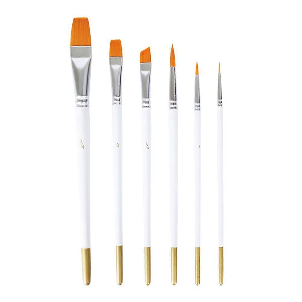 6-teiliges Pinselset Für Kinder, Multifunktionspinsel, Ölmalpinsel-21.3x2.3x1.7cm-white