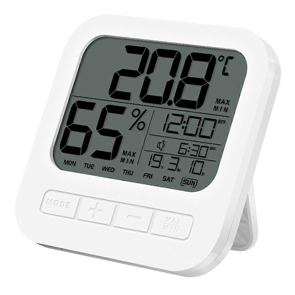 Hygrometer, Digitales Thermometer Für Den Innenbereich, Hochpräzises Feuchtigkeitsmessgerät-10x10cm-white