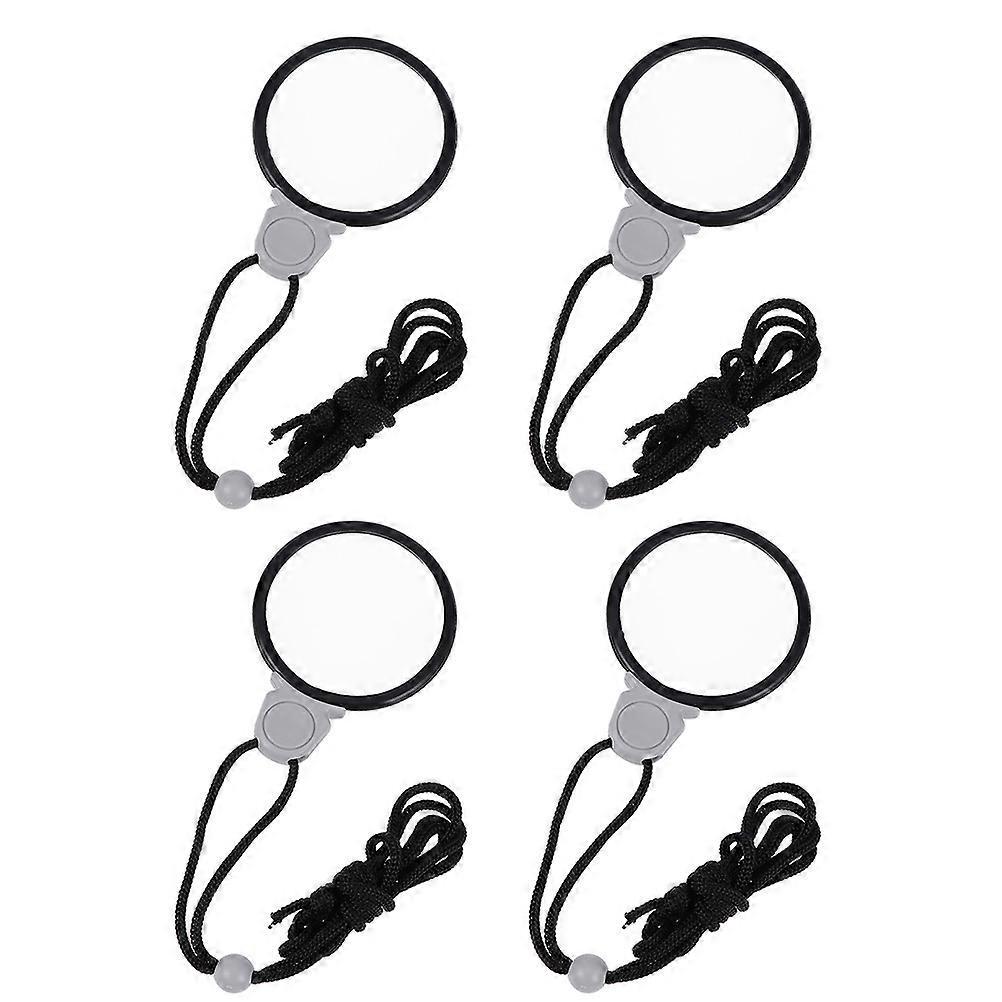 4er-set Tragbare Vergrößerungsgläser Als Anhänger-5.5x5.5cm-black