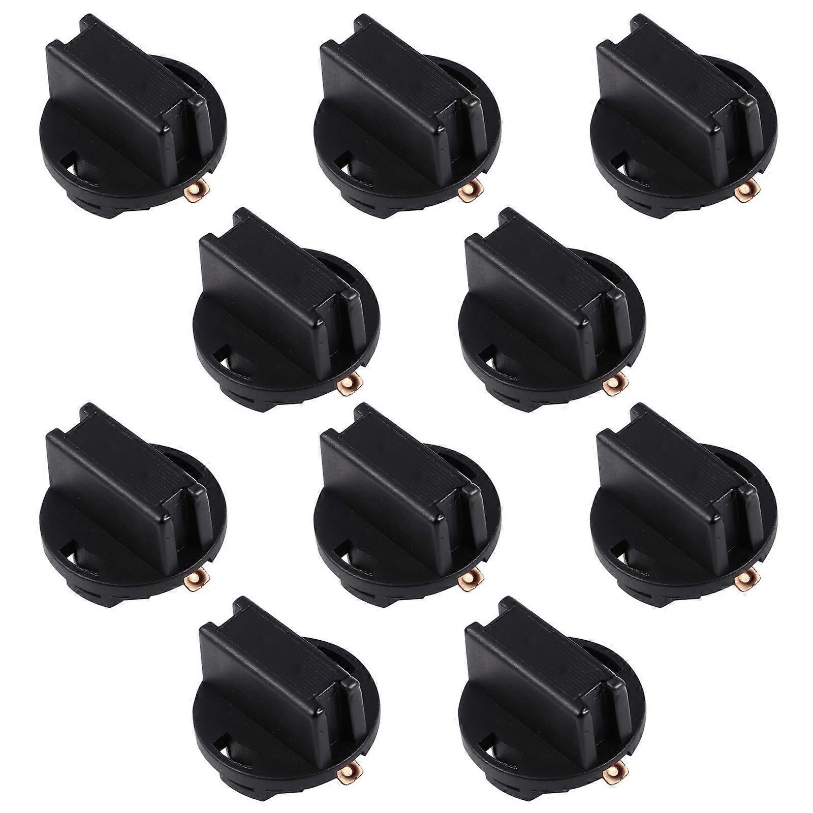 10 Stück Praktische Drehverschluss-keil-instrumententafel-armaturenbrett-glühbirnensockel-1.7x1.7cm-black