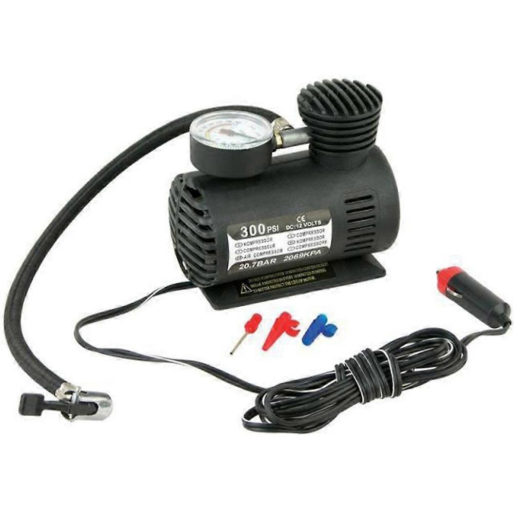 12v Auto-reifenfüller, Luftkompressor, Metall-reifenfüller, Hochdruck-luftpumpe (schwarz)-13.512cm-black