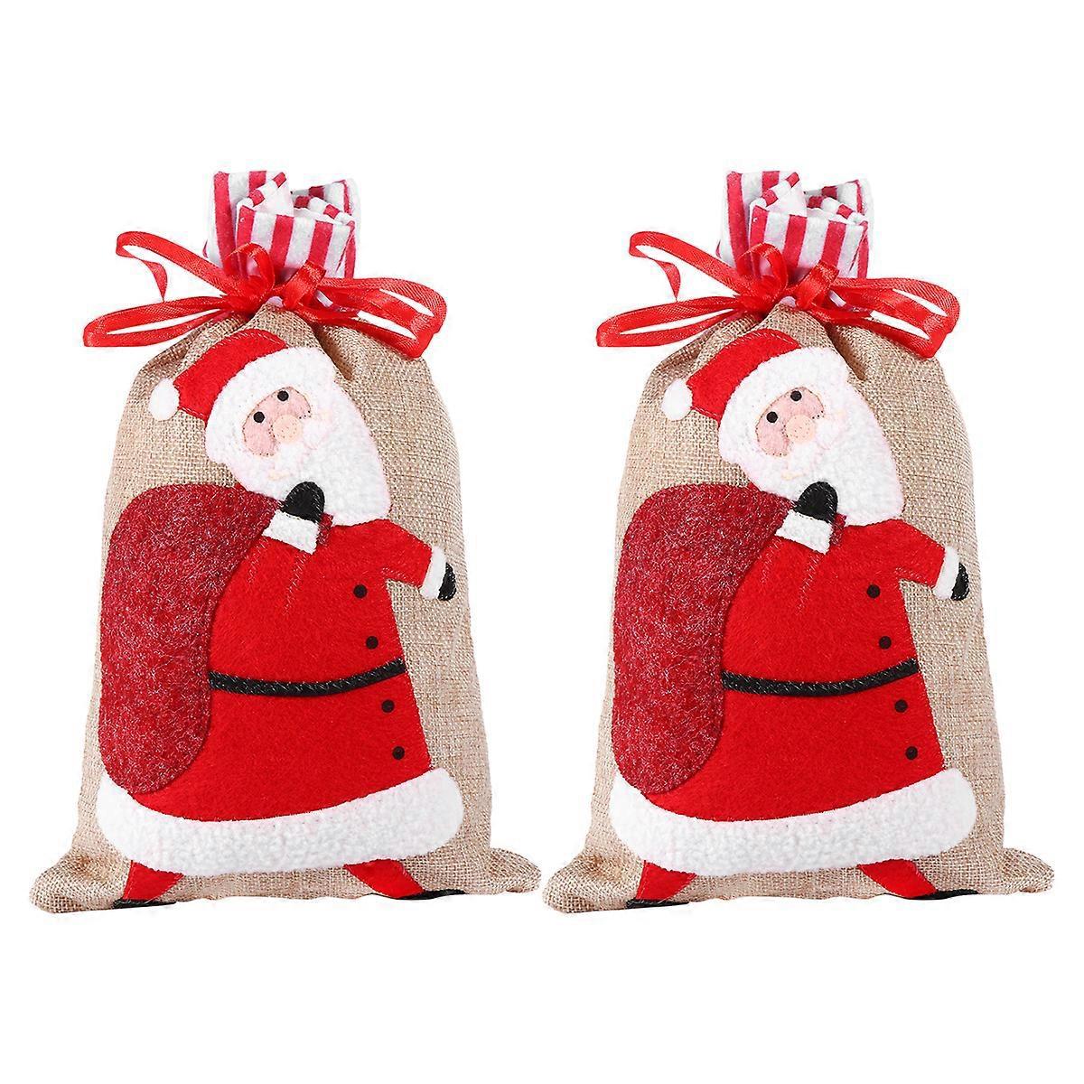 Stück Weihnachtsgeschenkbeutel Aus Vliesstoff Mit Kordelzug, Ideal Als Süßigkeitenbeutel Oder Tragbare Geschenktüten-30x18cm