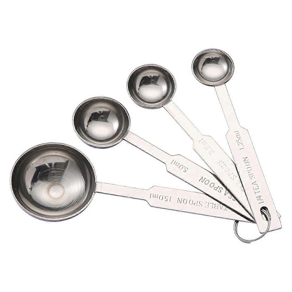 4-teiliges Koch-messlöffel-set, Messlöffel-werkzeug, Backlöffel, Teelöffel-14x4.5x2cm-silver