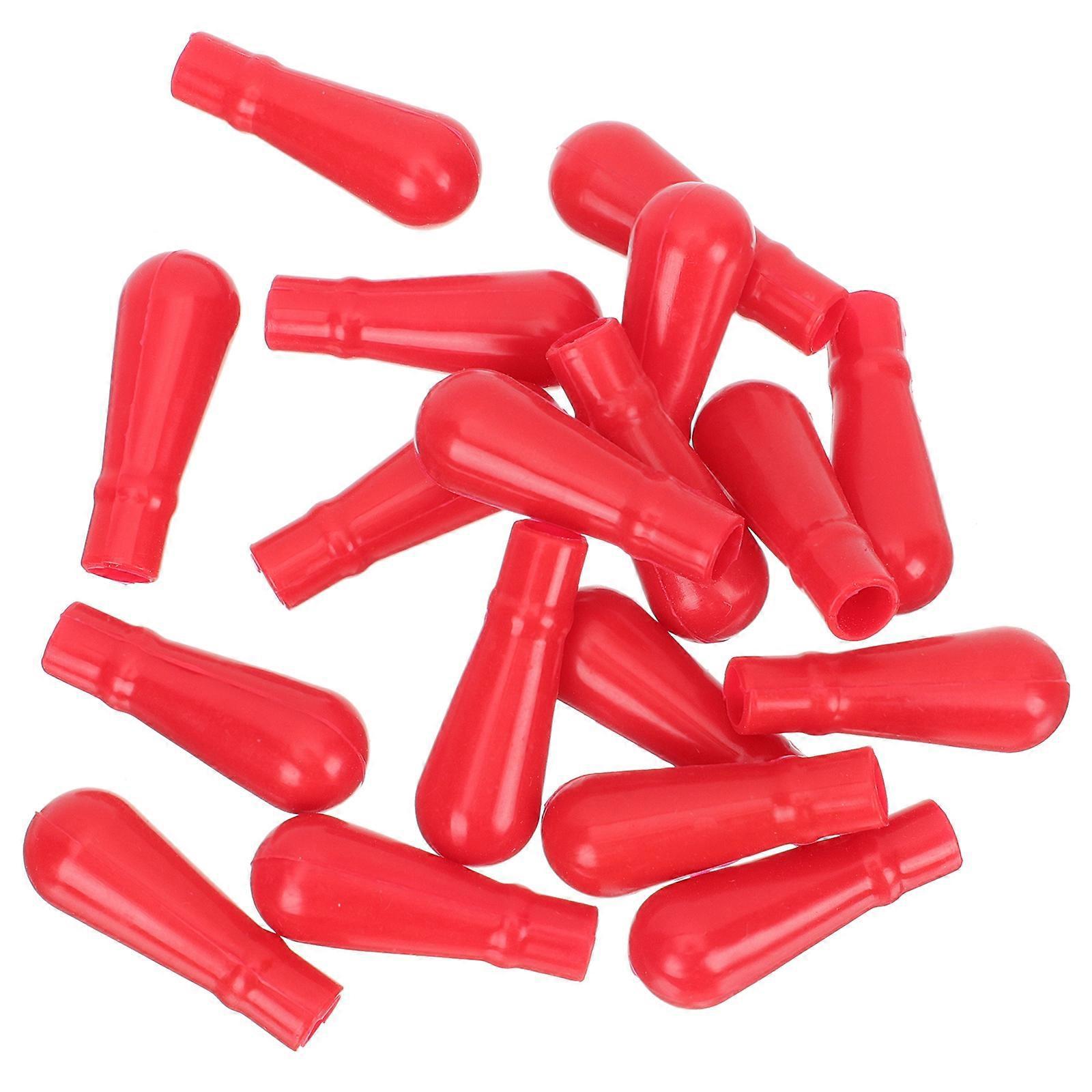 50 Stück Tropfkopfkappen, Tropfgummiballon, Glaspipetten-tropfkopfkappen-3.2x1.7cm-red