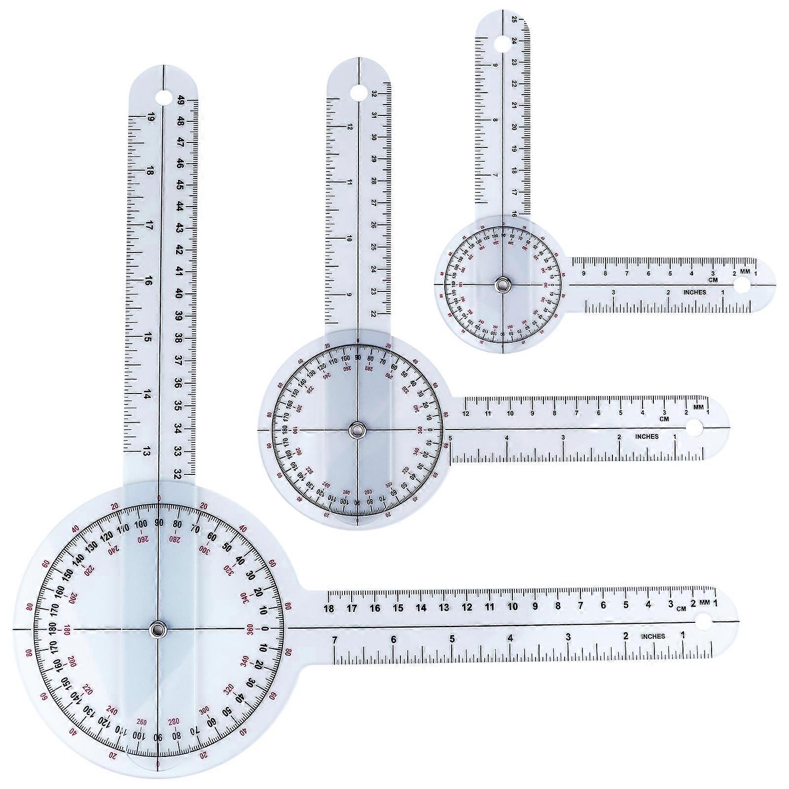 3-teiliges Goniometer-set Für Die Physiotherapie: Wirbelsäulengoniometer, 360°-winkelmesser, Winkelmesser-31.5x12.5cm