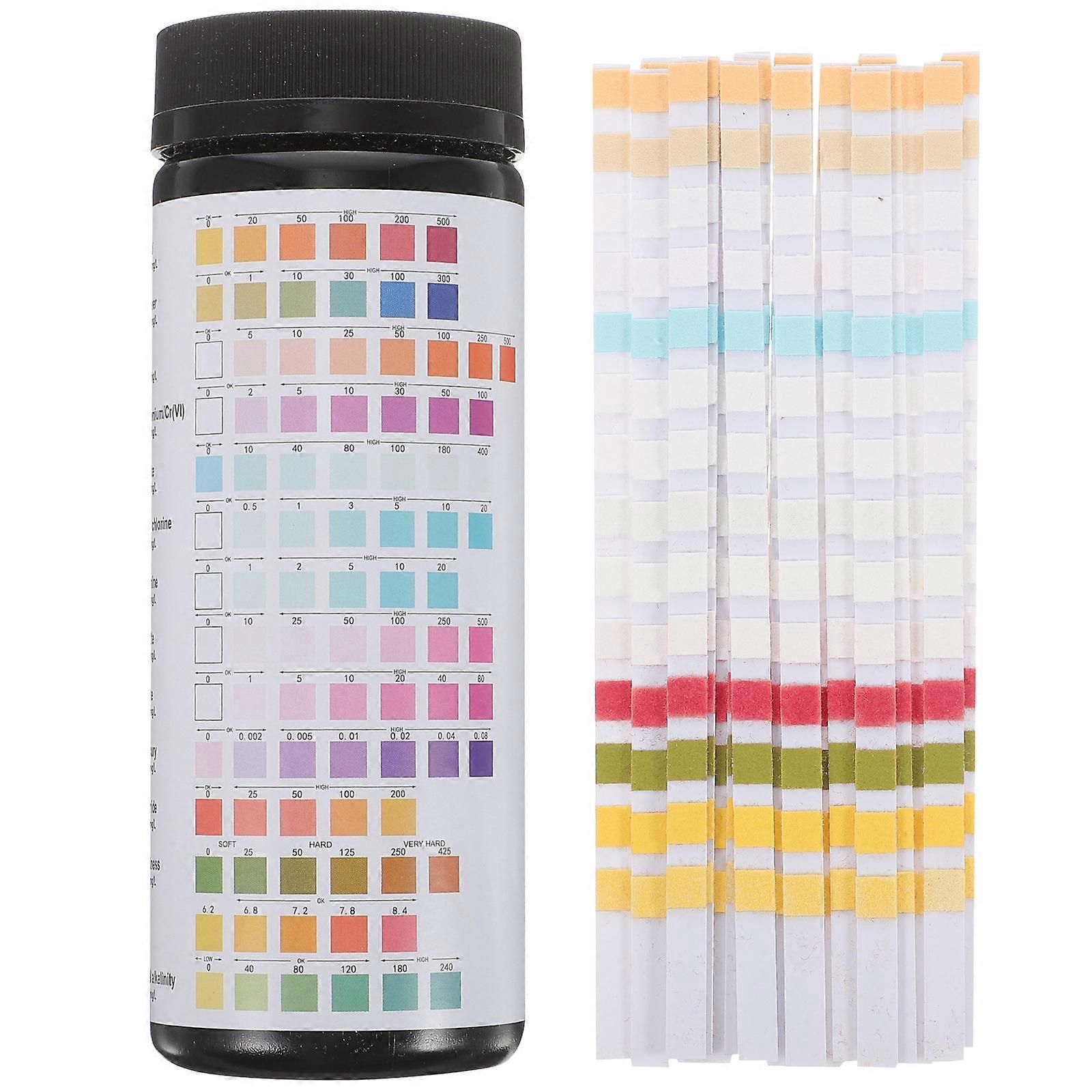 50 Stück Wasserqualitäts-teststreifen, 14-in-1-wasserreagenz-teststreifen, Pool-teststreifen-13x0.5cm