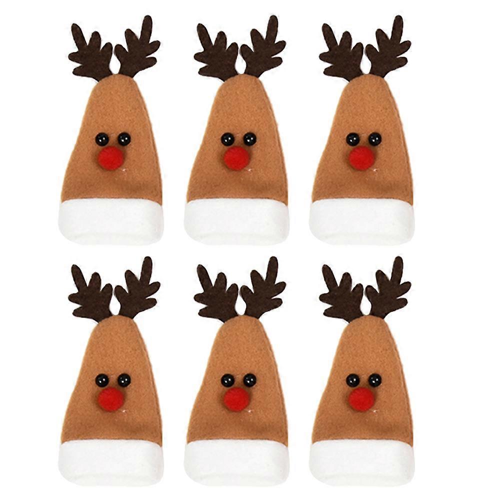 6er-set Bezaubernde Flaschenverschlüsse Mit Hirschmotiv – Kreative Flaschenkappen, Ideal Für Weihnachten, Zuhause, Büro, Küche Und Partys-14.00x6.00x0.20cm-khaki