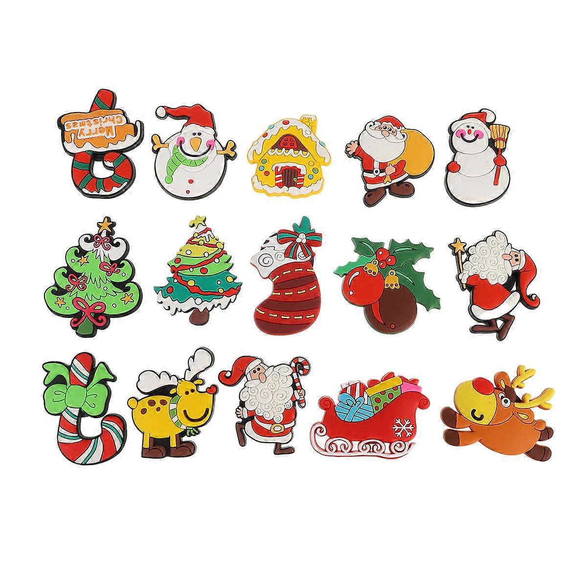 15-teiliges Weihnachtsgeschenk Für Erwachsene: Kühlschrankmagnete, Kühlschrankaufkleber, Kühlschrankmagnete, Spielzeug-5x3cm-colorful