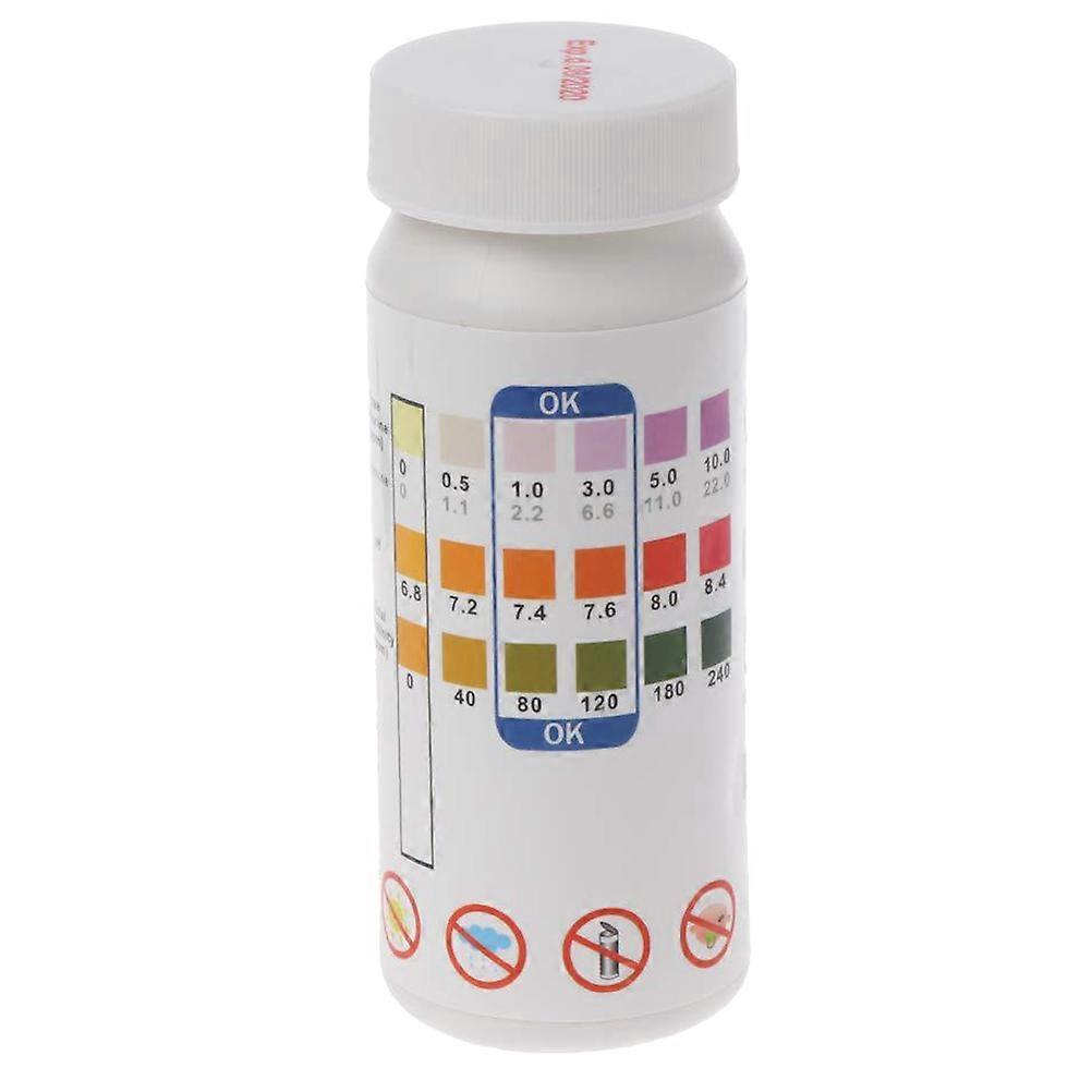 Set 3-in-1 Pool-teststreifen Wasserhärte-teststreifen Ph-wert Chlor Brom Härte Alkalinität Cyanursäure-härte-teststreifen Für Pools-3.4x9.7cm-white