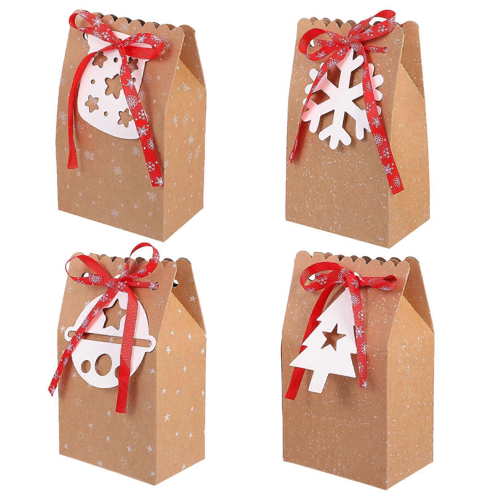 12 Stück Weihnachtssüßigkeitentüten, Kreative Geschenkverpackungstüten Aus Kraftpapier (khaki)-11.5x7.5cm-khaki